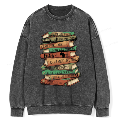 Pagewings Black History Month Books Washed Sweatshirt