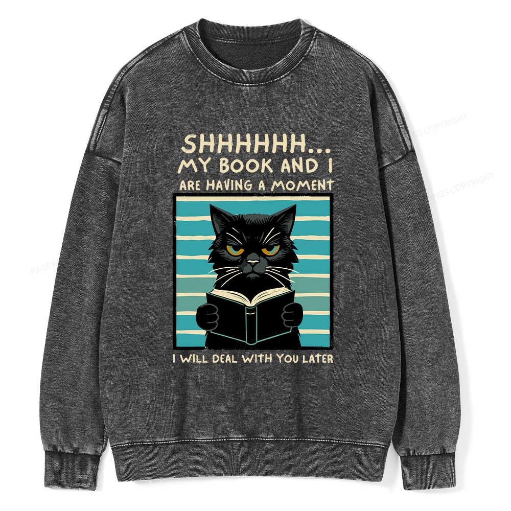 Pagewings My Book And I Are Having A Moment Washed Sweatshirt
