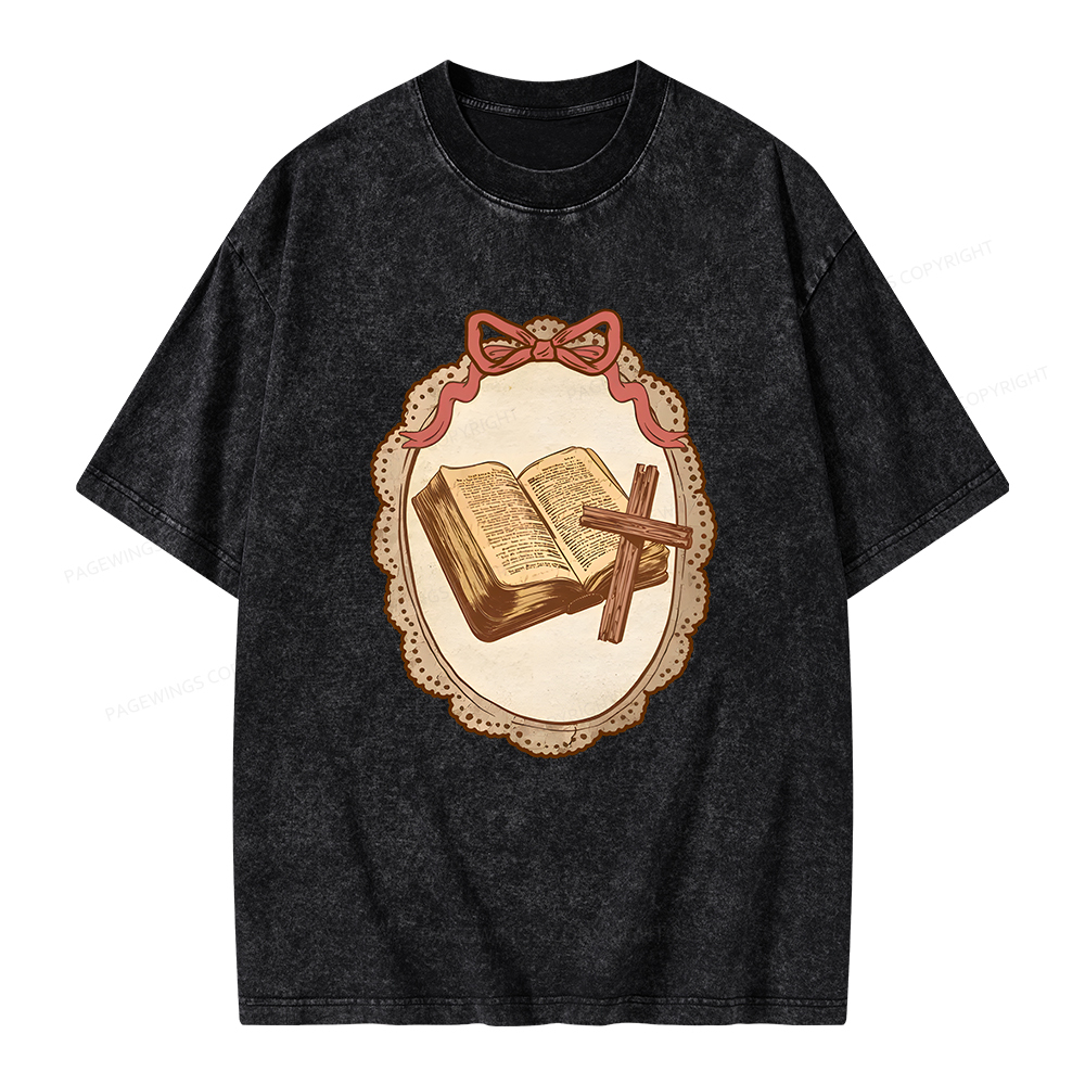 Pagewings Vintage Book Unisex Washed T-shirt