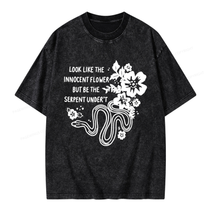 Pagewings Look Like The Innocent Flower Unisex Washed T-shirt