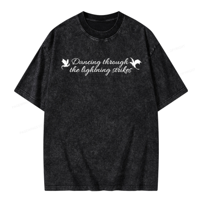 Pagewings Dancing Through Lightning Strikes Unisex Washed T-shirt