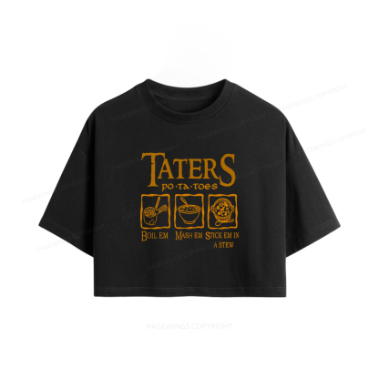 Pagewings Taters PoTaToes Women Crop Tops