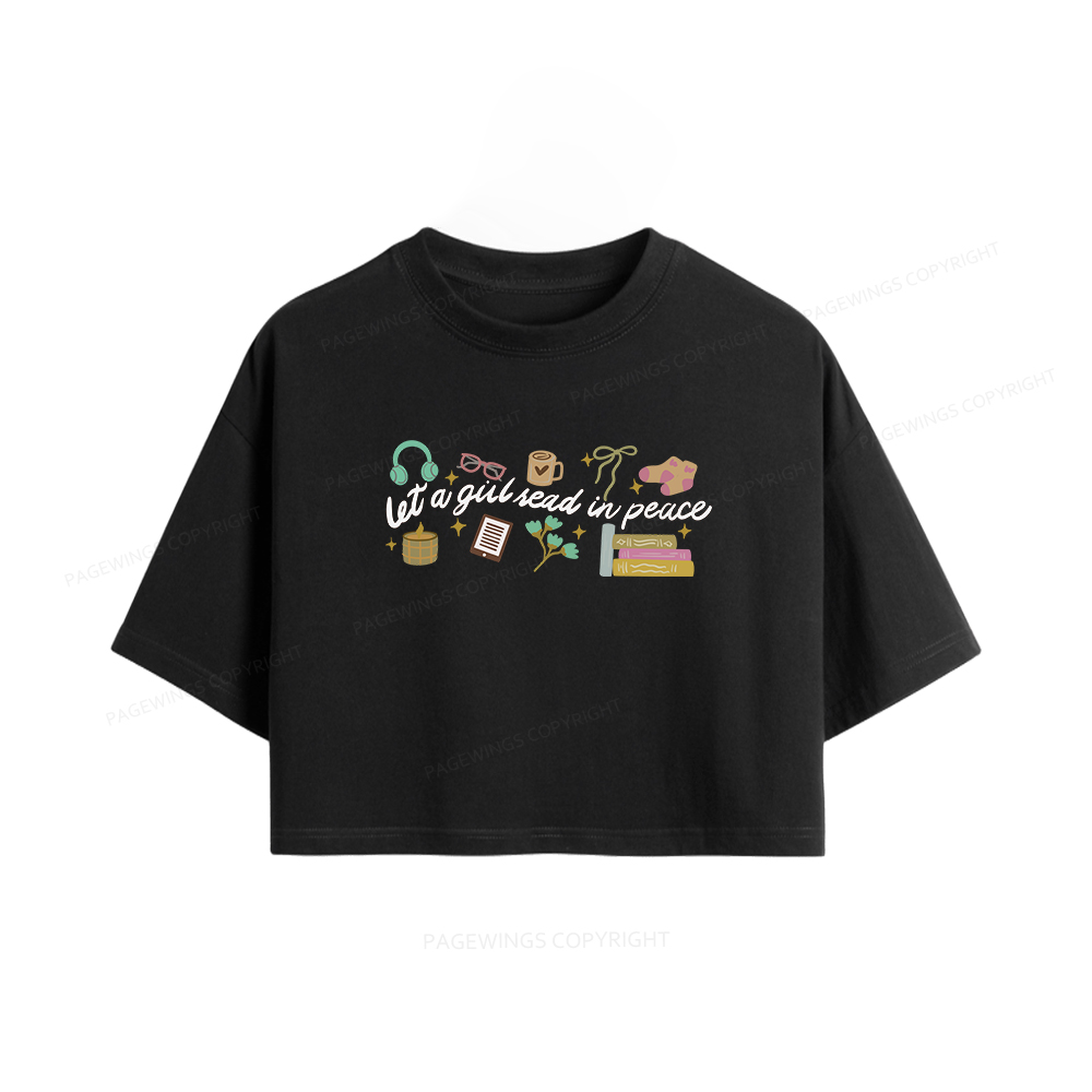 Pagewings Let a Girl Read in Peace Women Crop Tops