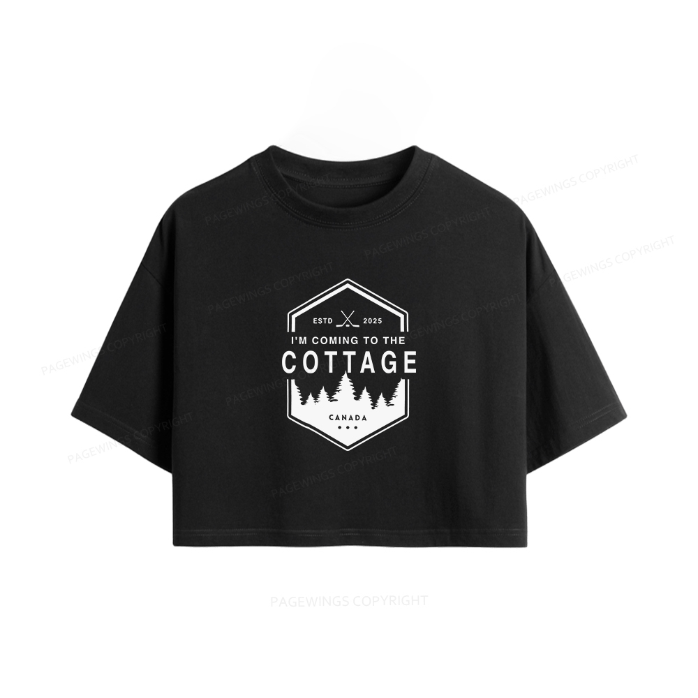 Pagewings Coming To The Cottage Women Crop Tops