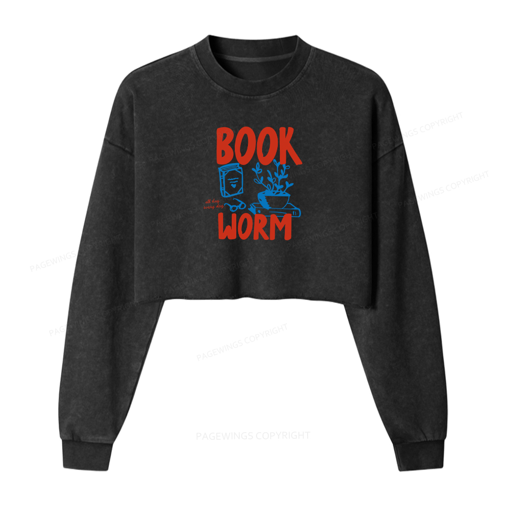 Pagewings Bookworm Washed Crop Sweatshirt