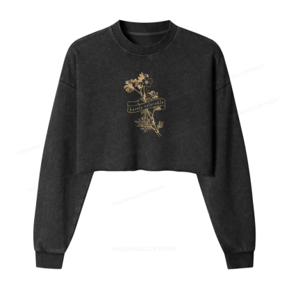 Pagewings Barely Tolerable Washed Crop Sweatshirt
