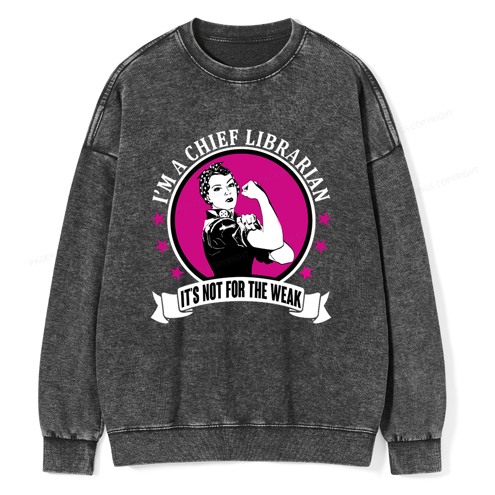Pagewings Chief Librarian on Women's T-Shirt Unisex Washed Sweatshirt