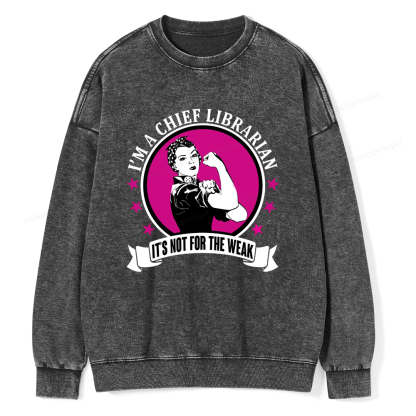 Pagewings Chief Librarian on Women's T-Shirt Unisex Washed Sweatshirt