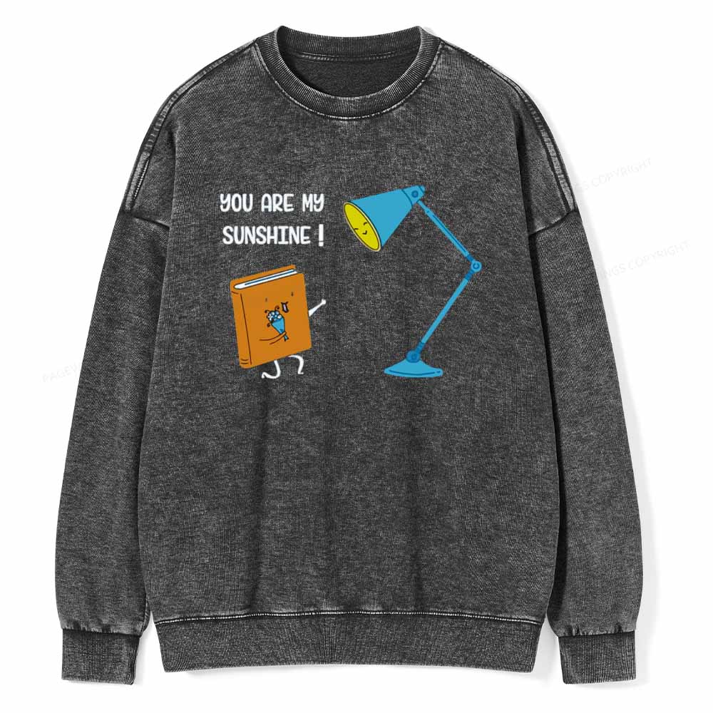 Pagewings You Are My Sunshine book Unisex Washed Sweatshirt