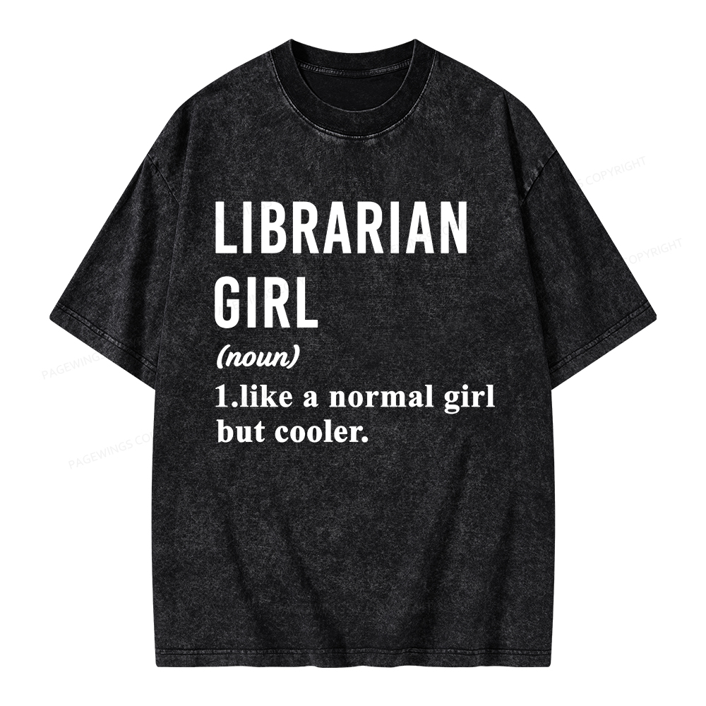 Pagewings Librarian Girl Unisex Washed T-shirt