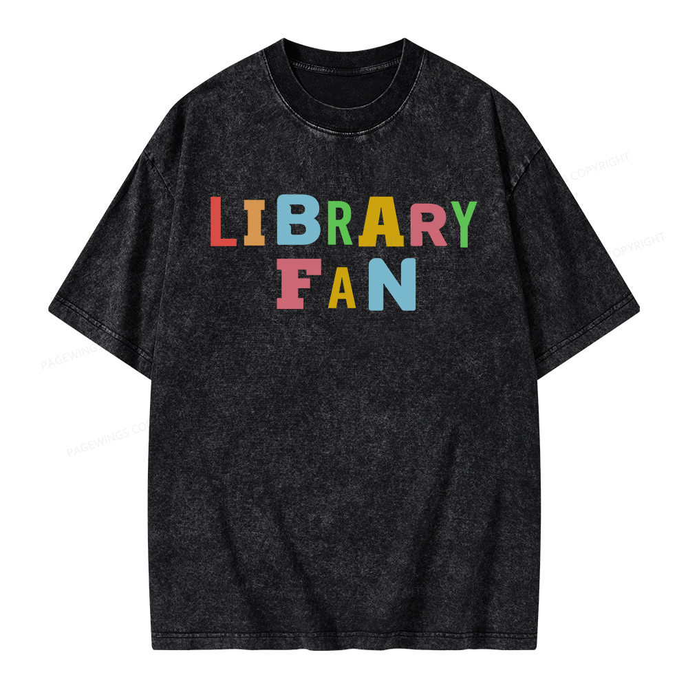 Pagewings Library Fan Unisex Washed T-shirt