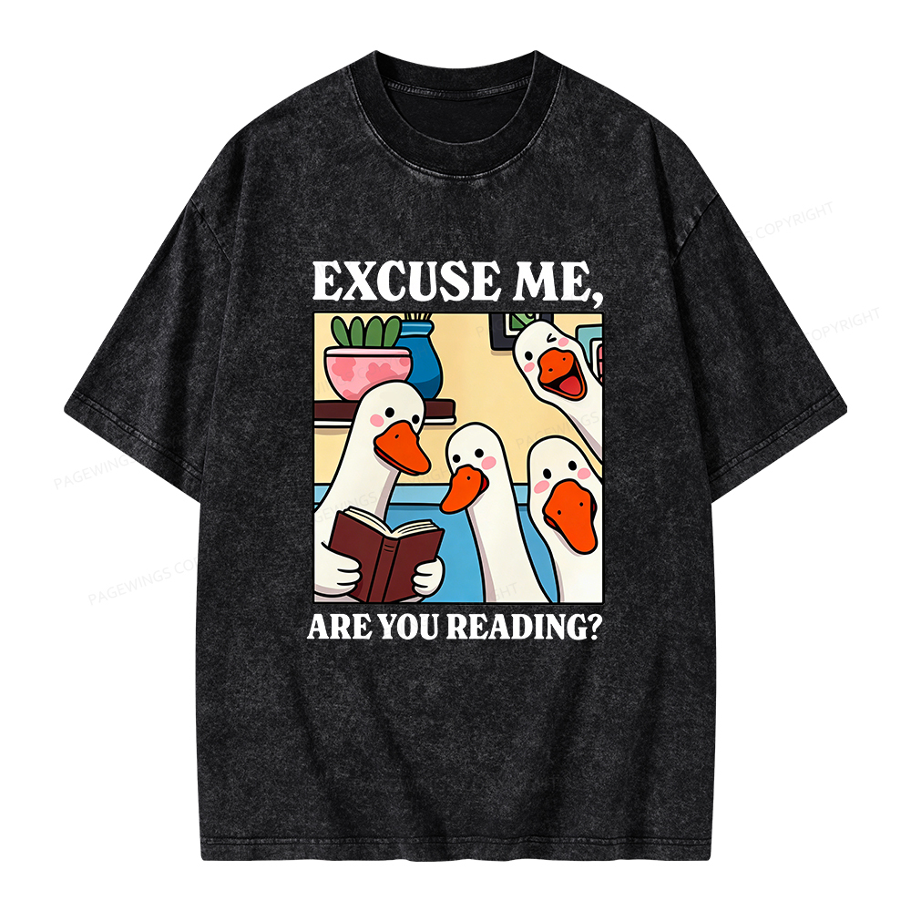 Pagewings Are You Reading Unisex Washed T-shirt