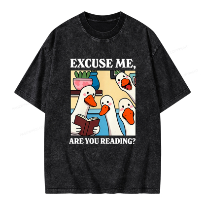 Pagewings Are You Reading Unisex Washed T-shirt