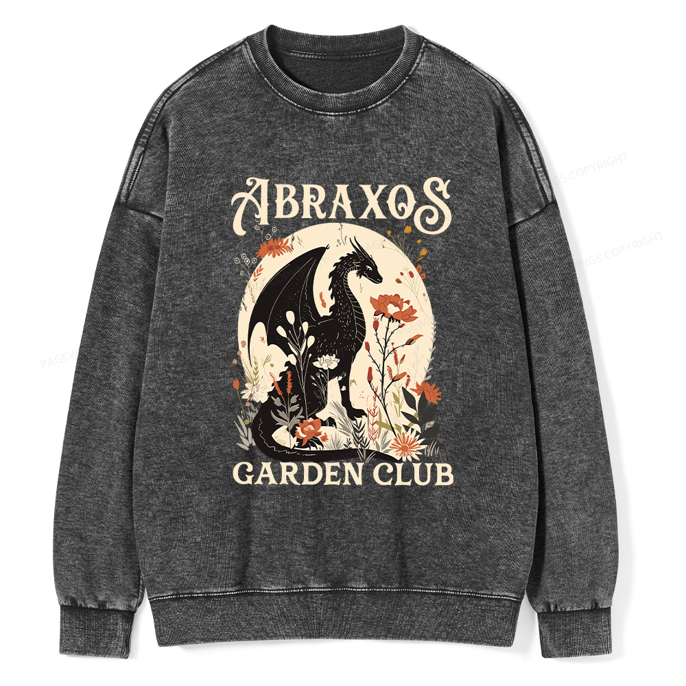 Pagewings Abraxos Flower Garden Club Washed Sweatshirt