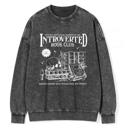 Pagewings Introverted Book Club Washed Sweatshirt