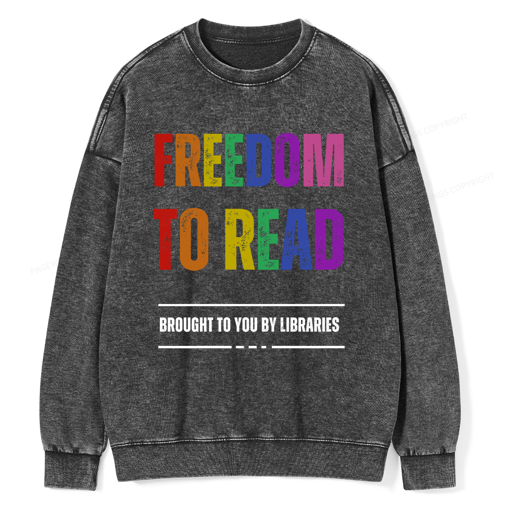 Pagewings Freedom to Read Washed Sweatshirt