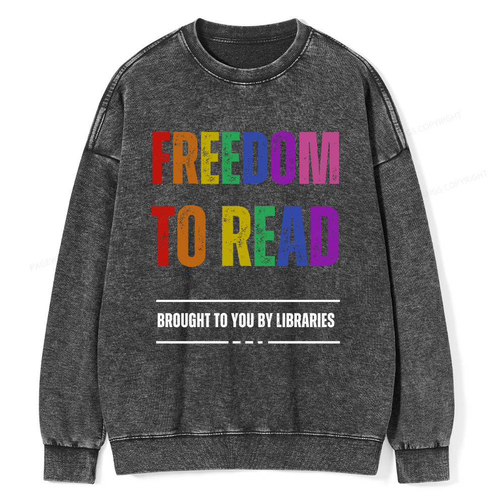 Pagewings Freedom to Read Washed Sweatshirt