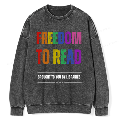 Pagewings Freedom to Read Washed Sweatshirt