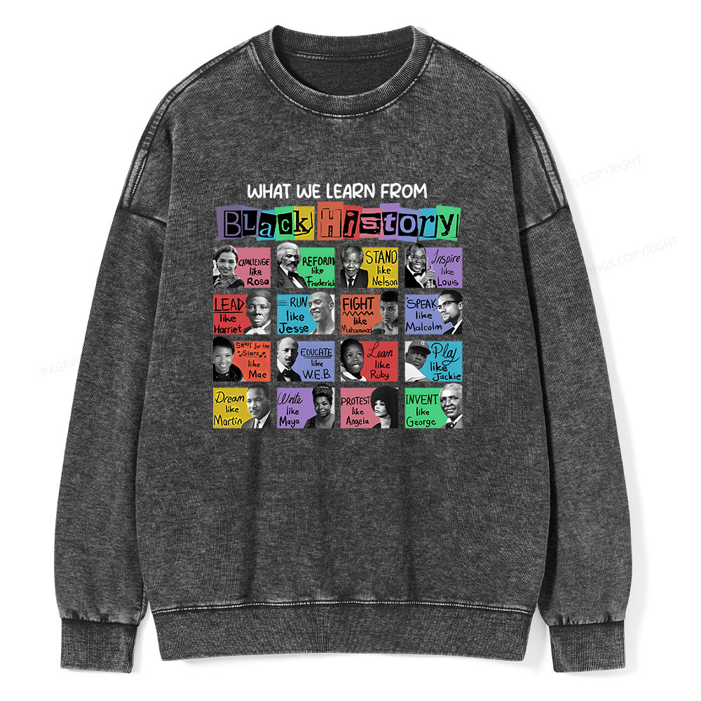 Pagewings What We Learn From Black History Washed Sweatshirt