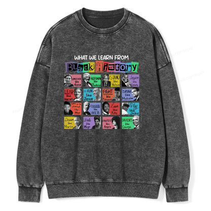 Pagewings What We Learn From Black History Washed Sweatshirt