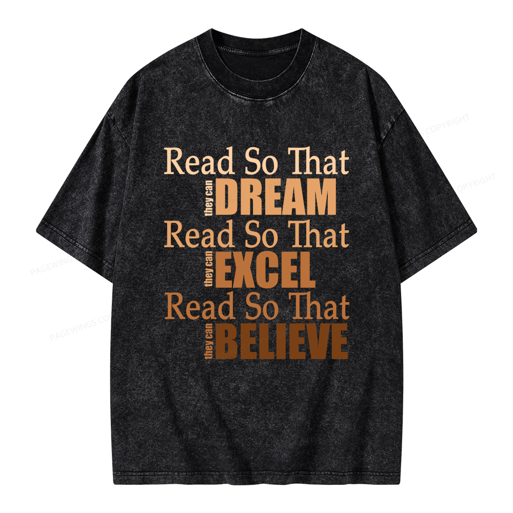 Pagewings Read Black History Unisex Washed T-shirt