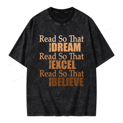 Pagewings Read Black History Unisex Washed T-shirt