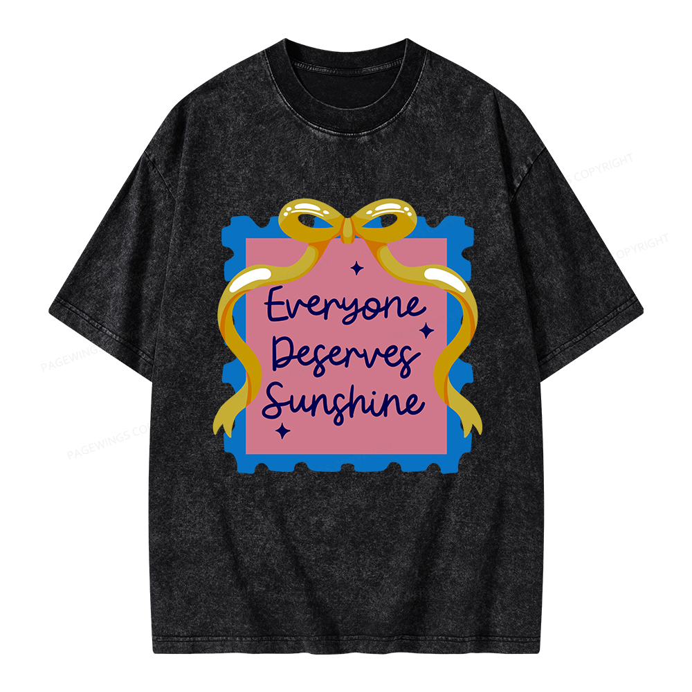 Pagewings Everyone Deserves Sunshine Unisex Washed T-shirt