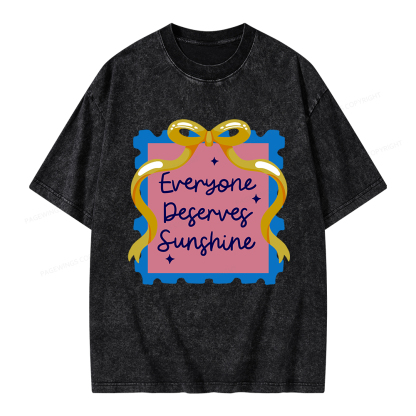 Pagewings Everyone Deserves Sunshine Unisex Washed T-shirt