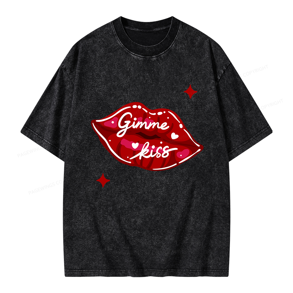Pagewings Gimme Kiss Unisex Washed T-shirt