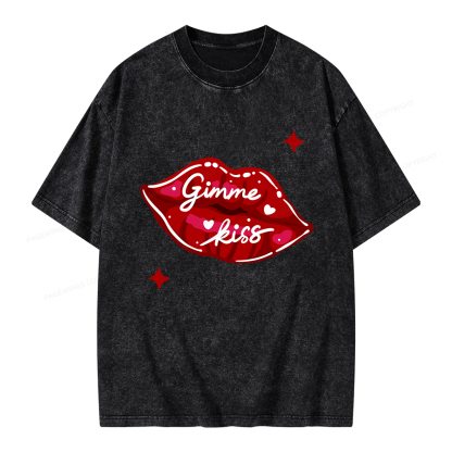 Pagewings Gimme Kiss Unisex Washed T-shirt