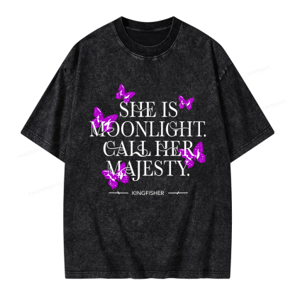 Pagewings She Is Moonlight Unisex Washed T-shirt