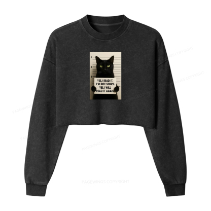 Pagewings Yes I Read It Washed Crop Sweatshirt