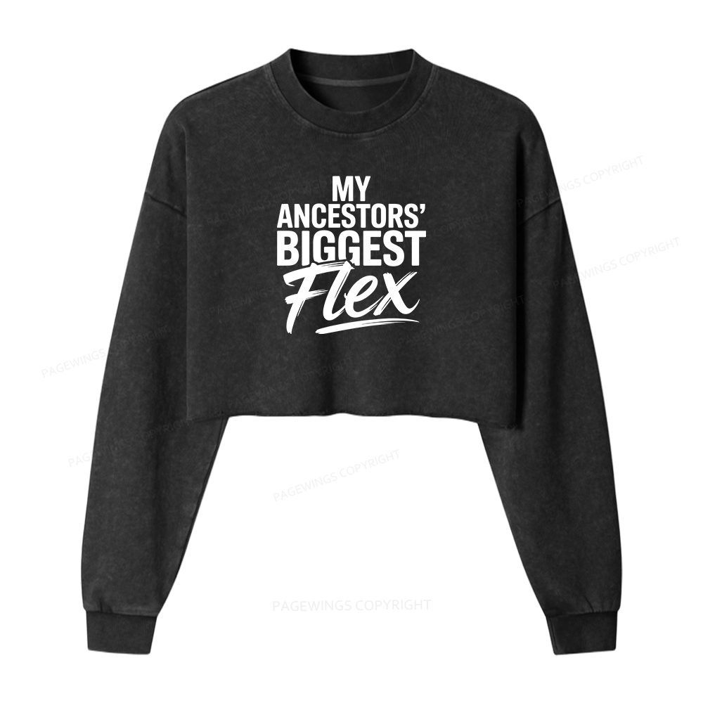 Pagewings Black History Month Washed Crop Sweatshirt