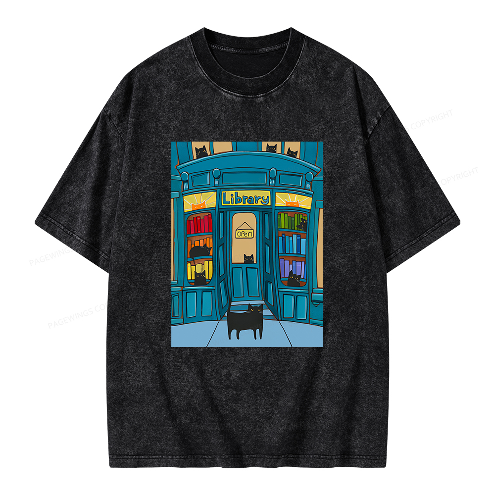 Pagewings Library Unisex Washed T-shirt