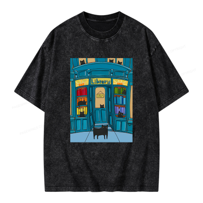 Pagewings Library Unisex Washed T-shirt