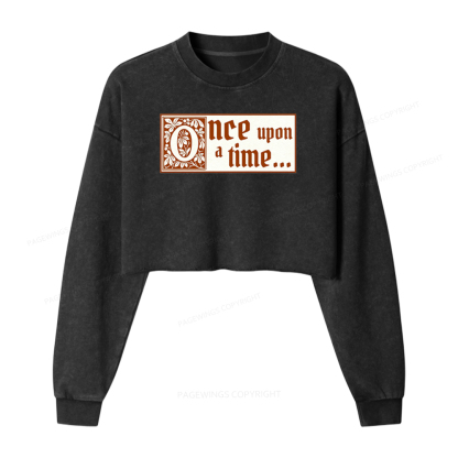 Pagewings Once Upon A Time Washed Crop Sweatshirt