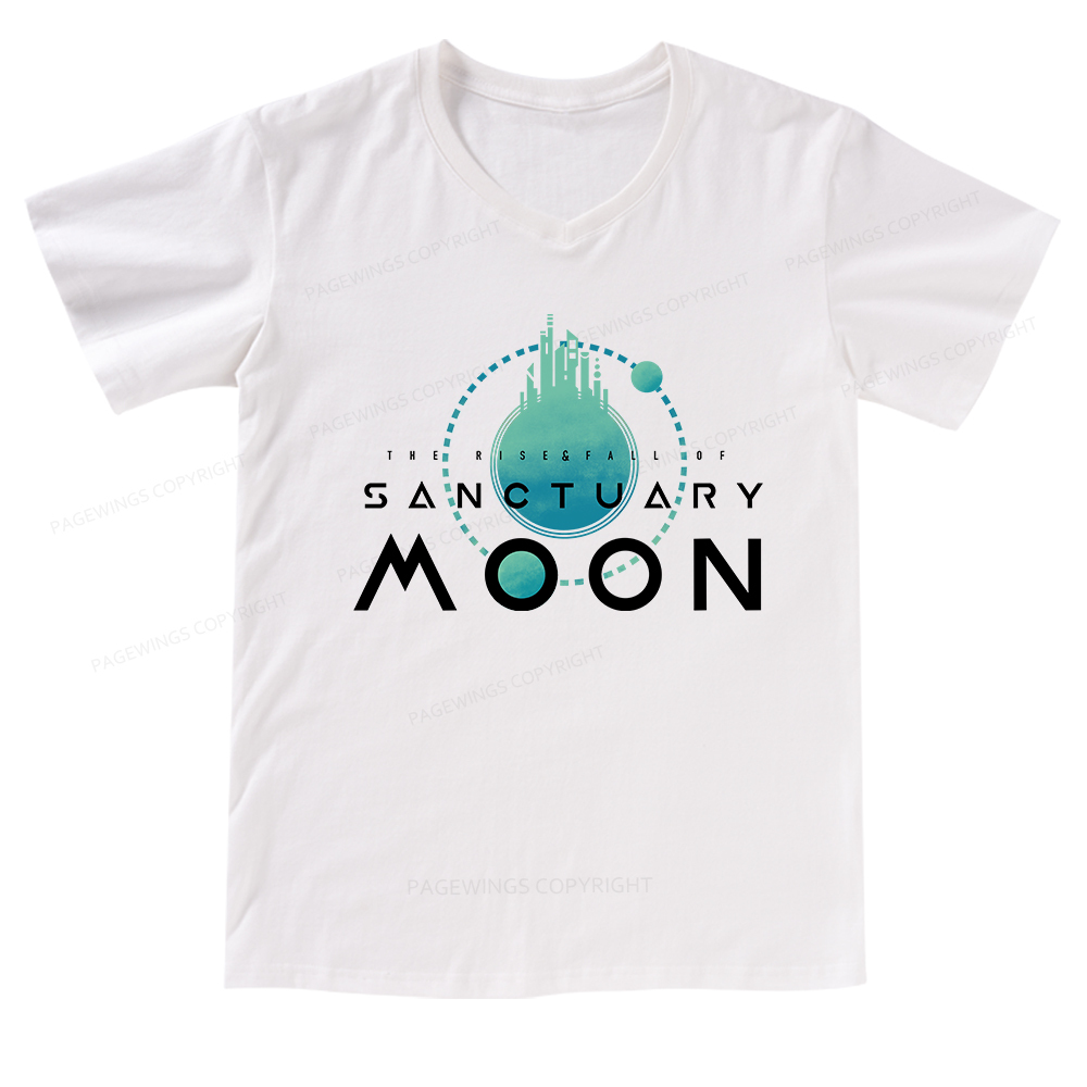Pagewings Sanctuary Moon V-neck T-shirt