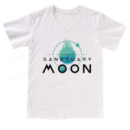 Pagewings Sanctuary Moon V-neck T-shirt