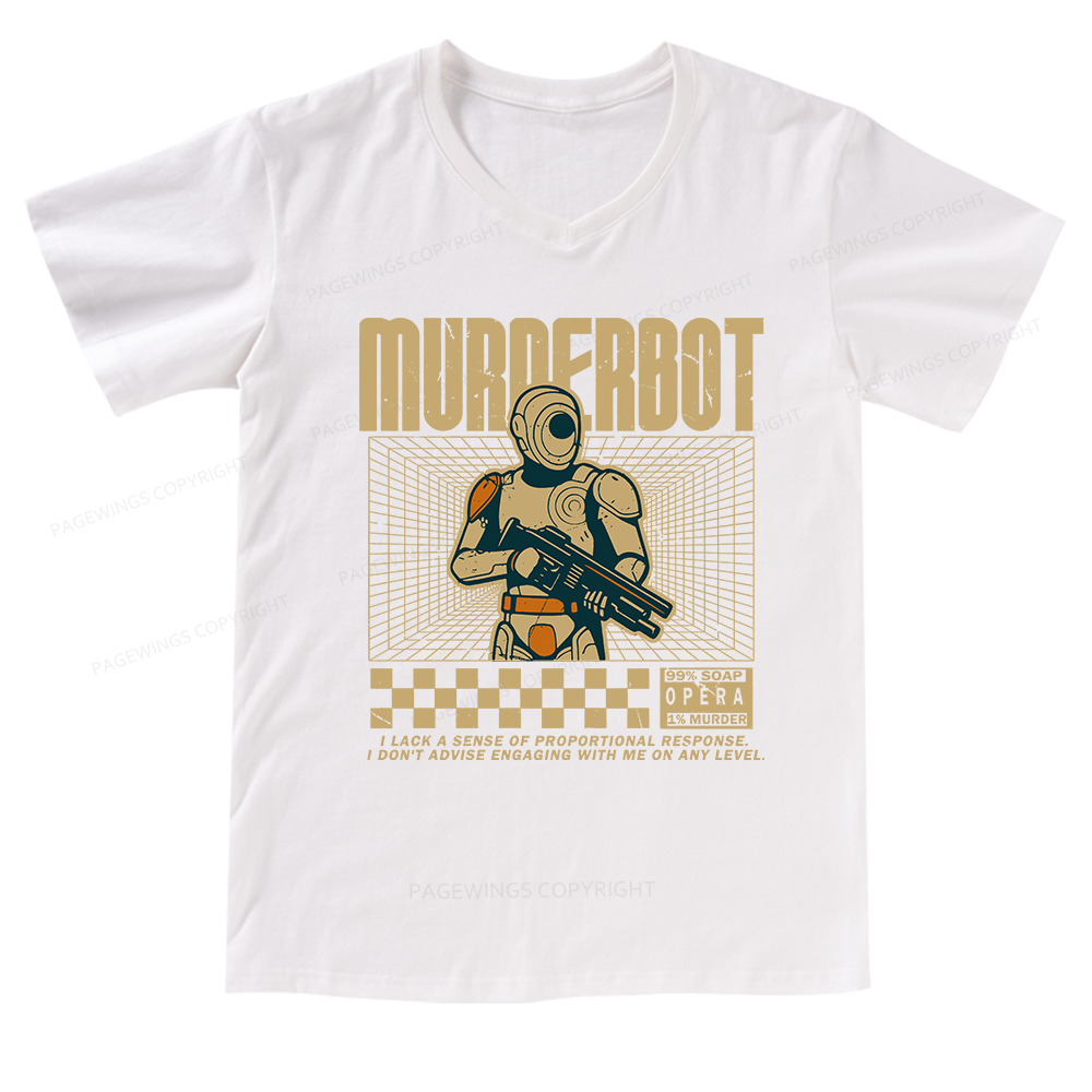 Pagewings Sci-Fiction Robot Hobby V-neck T-shirt