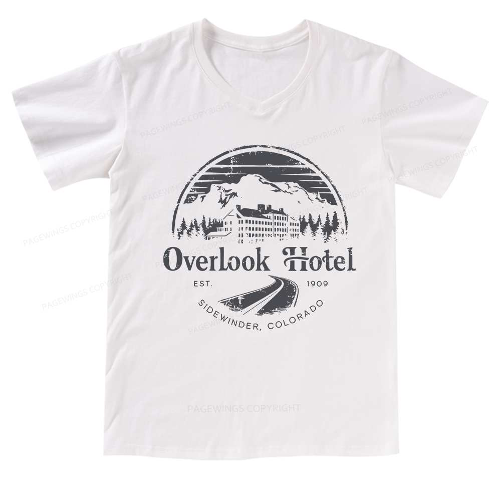 Pagewings Overlook Hotel V-neck T-shirt