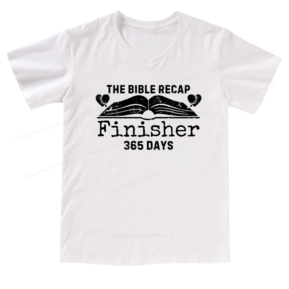 Pagewings The Bible Recap Finisher 365 Days V-neck T-shirt