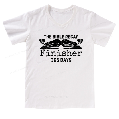 Pagewings The Bible Recap Finisher 365 Days V-neck T-shirt