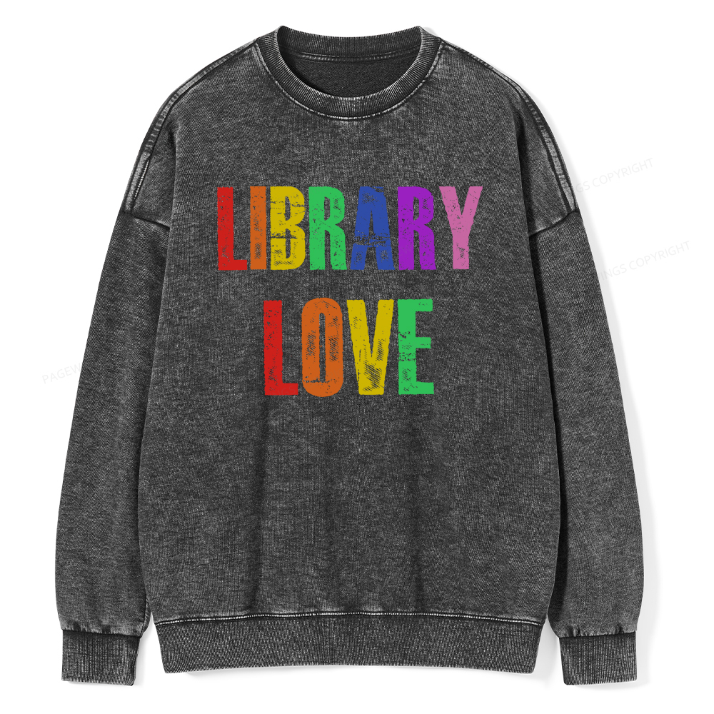 Pagewings Rainbow Library Love Washed Sweatshirt