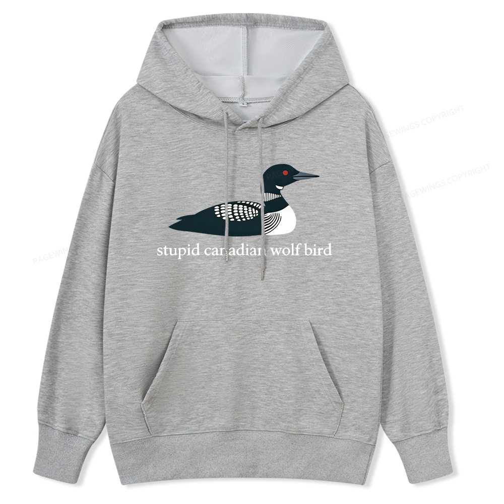 Pagewings Stupid Canadian Wolf Bird Unisex Classic Hoodie