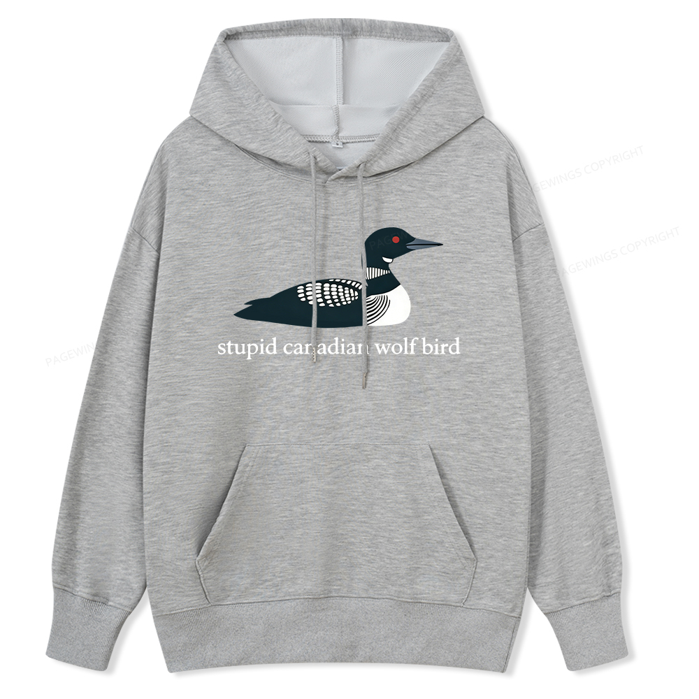 Pagewings Stupid Canadian Wolf Bird Unisex Classic Hoodie