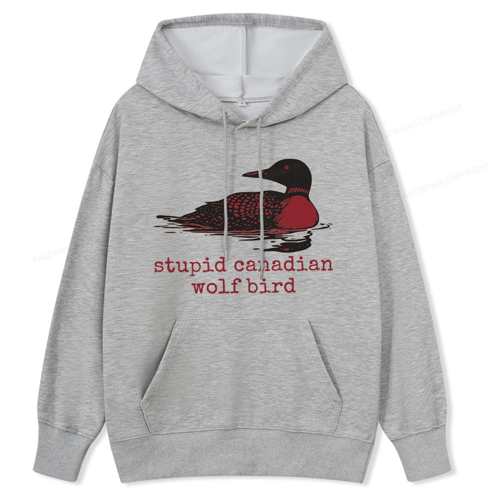 Pagewings Stupid Canadian Wolf Bird Unisex Classic Hoodie