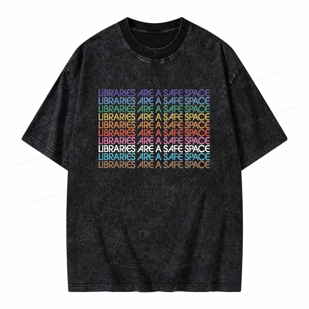 Pagewings Libraries Are For Everyone Unisex Washed T-shirt