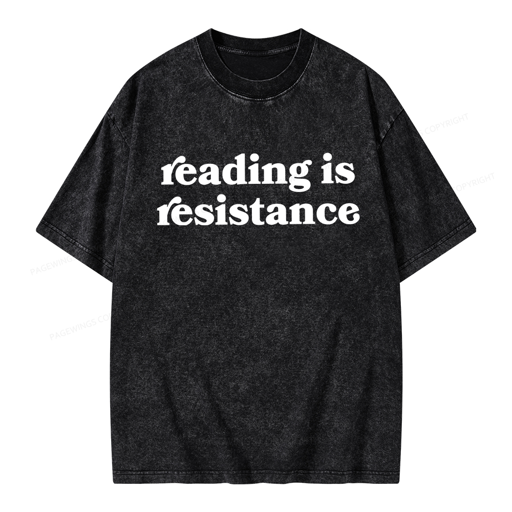 Pagewings Reading Is Resistance Unisex Washed T-shirt
