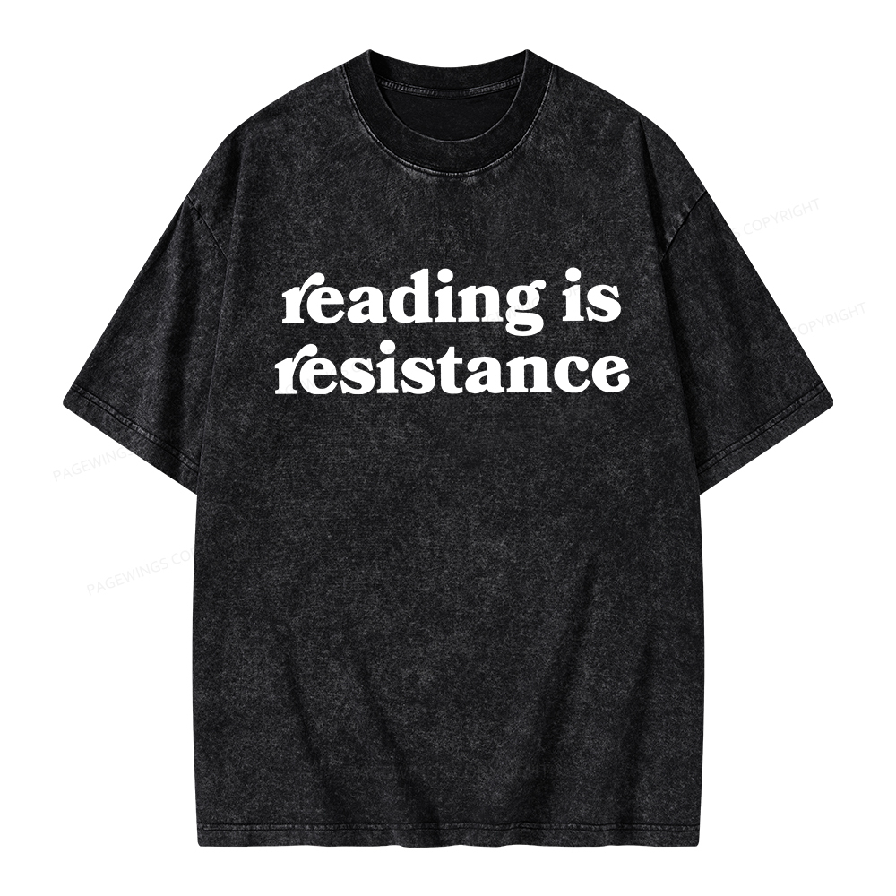 Pagewings Reading Is Resistance Unisex Washed T-shirt