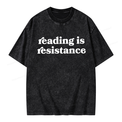 Pagewings Reading Is Resistance Unisex Washed T-shirt